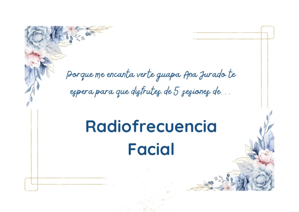 Tarjeta regalo de bono de tratamiento de radiofrecuencia facial