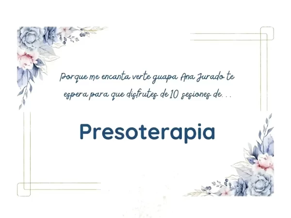 Tarjeta regalo de bono de tratamiento de Presoterapia