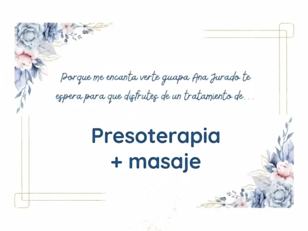 Tarjeta regalo presoterapia + masaje